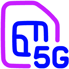 5g Sim Card Icon from Plump Neon Set
