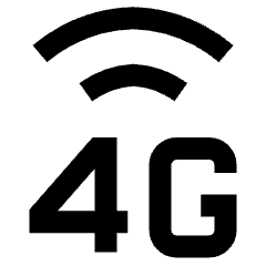 Cellular Network 4g Icon from Sharp Line Set