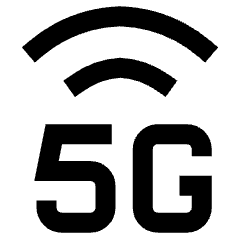 Cellular Network 5g Icon from Sharp Solid Set