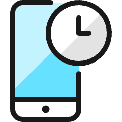 Phone Action Clock 1 Icon from Ultimate Colors Set