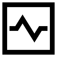 Wave Signal Square Icon from Sharp Line Set