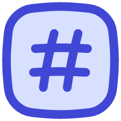 Hashtag Tag Channel Phone Number Icon from Flex Duo Set