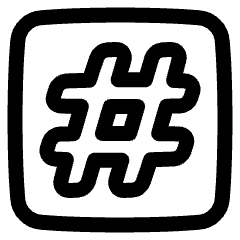 Hashtag Tag Channel Phone Number Icon from Plump Line Set