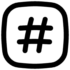 Hashtag Tag Channel Phone Number Icon from Flex Line Set