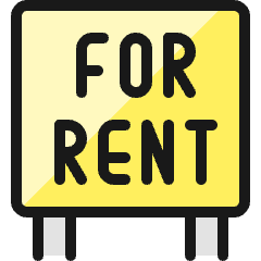 Real Estate Sign For Rent Icon from Ultimate Colors Set