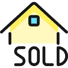 Real Estate Sign House Sold Icon from Ultimate Colors Set