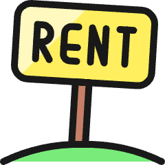 Real Estate Sign Rent 1 Icon from Ultimate Colors Set