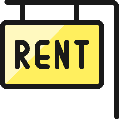 Real Estate Sign Rent Icon from Ultimate Colors Set