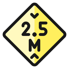 Road Sign 2.5m High 1 Icon from Ultimate Colors Set