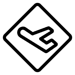 Road Sign Airport Close Icon from Ultimate Light Set