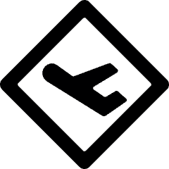 Road Sign Airport Close Alternate Icon from Ultimate Bold Set