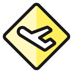 Road Sign Airport Close Icon from Ultimate Colors Set