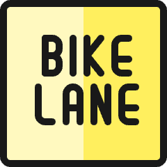 Road Sign Bike Lane Icon from Ultimate Colors Set