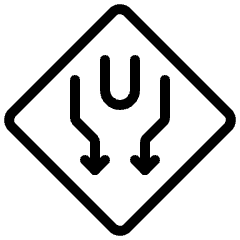 Road Sign Divided Highway 1 Icon from Ultimate Light Set