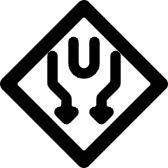 Road Sign Divided Highway 1 Alternate Icon from Ultimate Bold Set