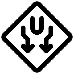 Road Sign Divided Highway 1 Icon from Ultimate Regular Set