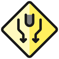 Road Sign Divided Highway 1 Icon from Ultimate Colors Set