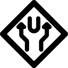 Road Sign Divided Highway 2 Alternate Icon from Ultimate Bold Set