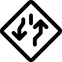 Road Sign Divided Highway Ahead 1 Icon from Ultimate Regular Set