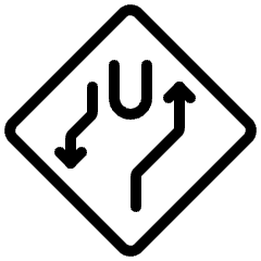 Road Sign Divided Highway Ahead 1 Icon from Ultimate Light Set