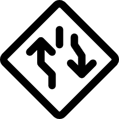 Road Sign Divided Highway Ahead Icon from Ultimate Regular Set