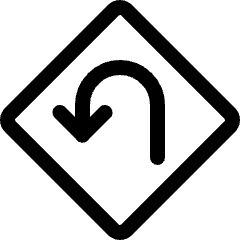 Road Sign Hairpin Turn Left Icon from Ultimate Regular Set