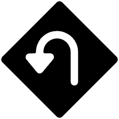 Road Sign Hairpin Turn Left Icon from Ultimate Bold Set