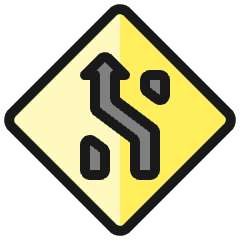 Road Sign Lane Crossing Left 1 Icon from Ultimate Colors Set