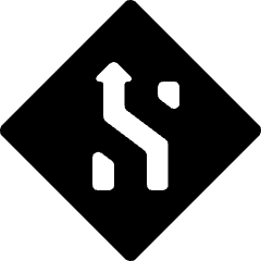 Road Sign Lane Crossing Left 1 Icon from Ultimate Bold Set