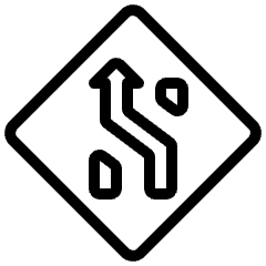 Road Sign Lane Crossing Left 1 Icon from Ultimate Light Set