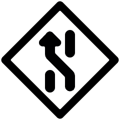 Road Sign Lane Crossing Left Alternate Icon from Ultimate Bold Set