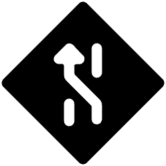 Road Sign Lane Crossing Left Icon from Ultimate Bold Set