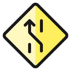Road Sign Lane Crossing Left Icon from Ultimate Colors Set