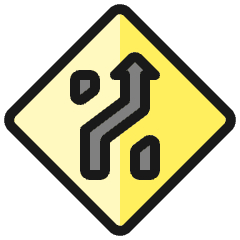 Road Sign Lane Crossing Right 1 Icon from Ultimate Colors Set