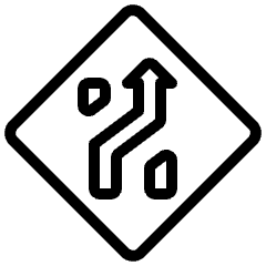 Road Sign Lane Crossing Right 1 Icon from Ultimate Light Set