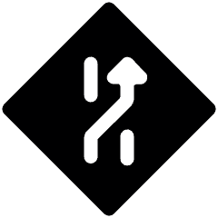 Road Sign Lane Crossing Right Icon from Ultimate Bold Set
