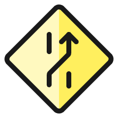 Road Sign Lane Crossing Right Icon from Ultimate Colors Set