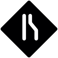 Road Sign Lane Narrowing Right Icon from Ultimate Bold Set