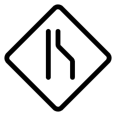 Road Sign Lane Narrowing Right Icon from Ultimate Light Set