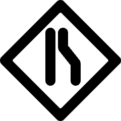 Road Sign Lane Narrowing Right Alternate Icon from Ultimate Bold Set