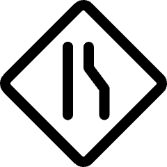 Road Sign Lane Narrowing Right Icon from Ultimate Regular Set