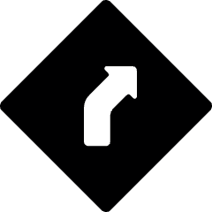 Road Sign Left Curve Icon from Ultimate Bold Set