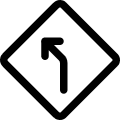 Road Sign Left Curve Ahead Icon from Ultimate Regular Set