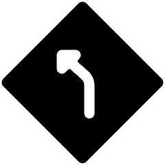 Road Sign Left Curve Ahead Icon from Ultimate Bold Set