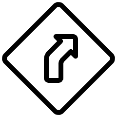 Road Sign Left Curve Icon from Ultimate Light Set