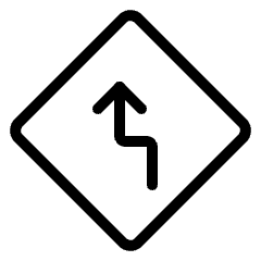 Road Sign Left Reverse Turn Ahead Icon from Ultimate Light Set