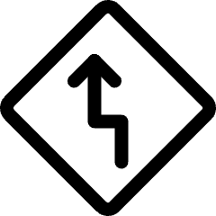 Road Sign Left Reverse Turn Ahead Icon from Ultimate Regular Set