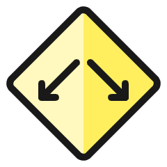 Road Sign Look Both Ways 1 Icon from Ultimate Colors Set