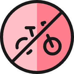 Road Sign No Bicycle Icon from Ultimate Colors Set