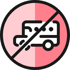Road Sign No Buses Icon from Ultimate Colors Set